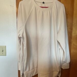 Women's Cream Top with Zipper Details